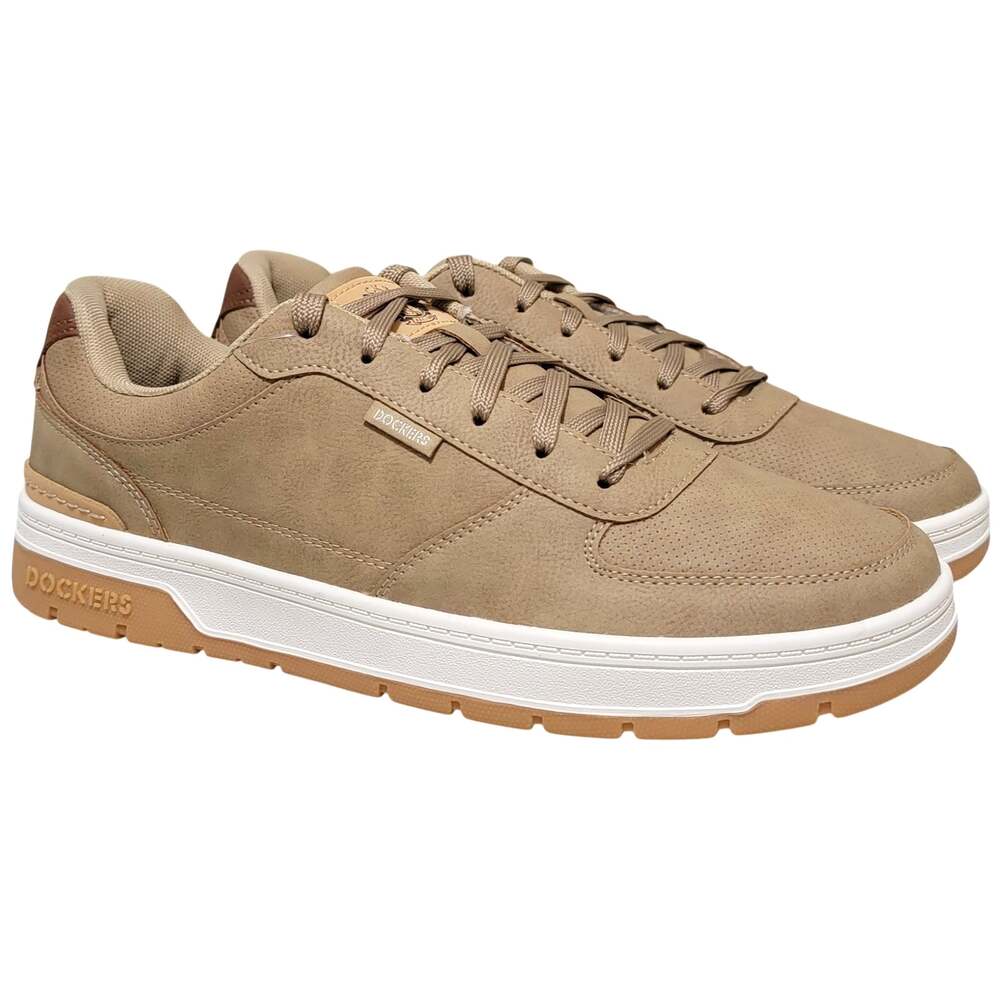 Dockers Men Frederick Low Top Fashion Sneaker Size US 9.5M Sand Tan Faux Leather